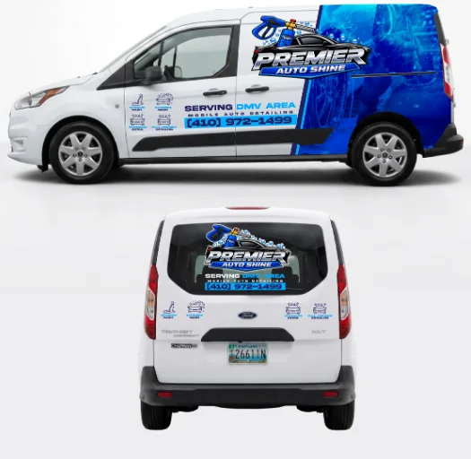 Premier Auto Shine branded service van